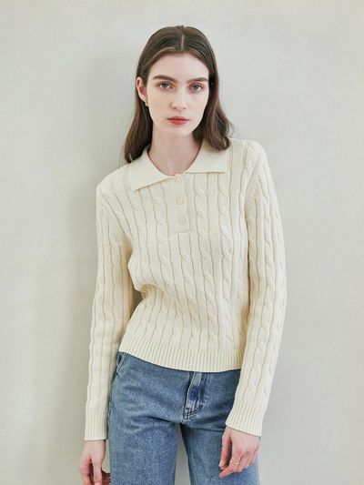 LeftSeoul Screw Collar Knit