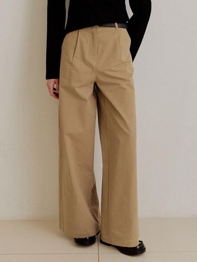 LeftSeoul Wide Chino Pants [Beige]