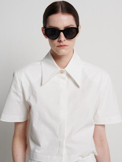 LEGERE White Cotton Boxy Shirts