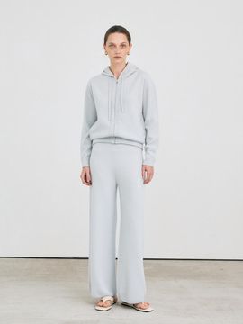 LEHEE semi wide knit pants - by italy cashmere 100%