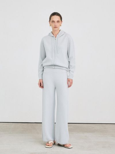 LEHEE semi wide knit pants - by italy cashmere 100%