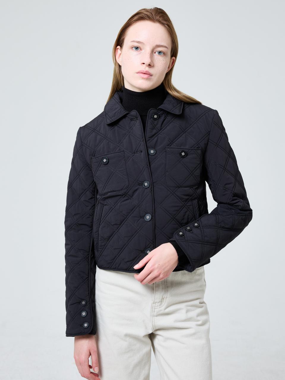 LEI AVERY Cropped Quilted Padded Jacket [Black]