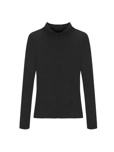 LEI AVERY Wool Tencel Slim Fit Turtleneck T-shirt [Black]