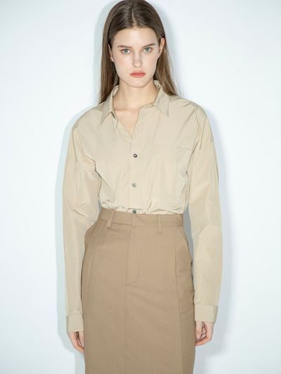 LEIE Dara Long Sleeve Shirt _Beige