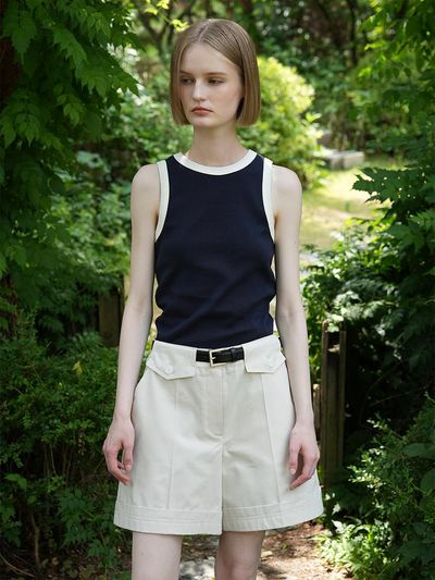 LEIE GABI COTTON BERMUDA PANTS (BEIGE)