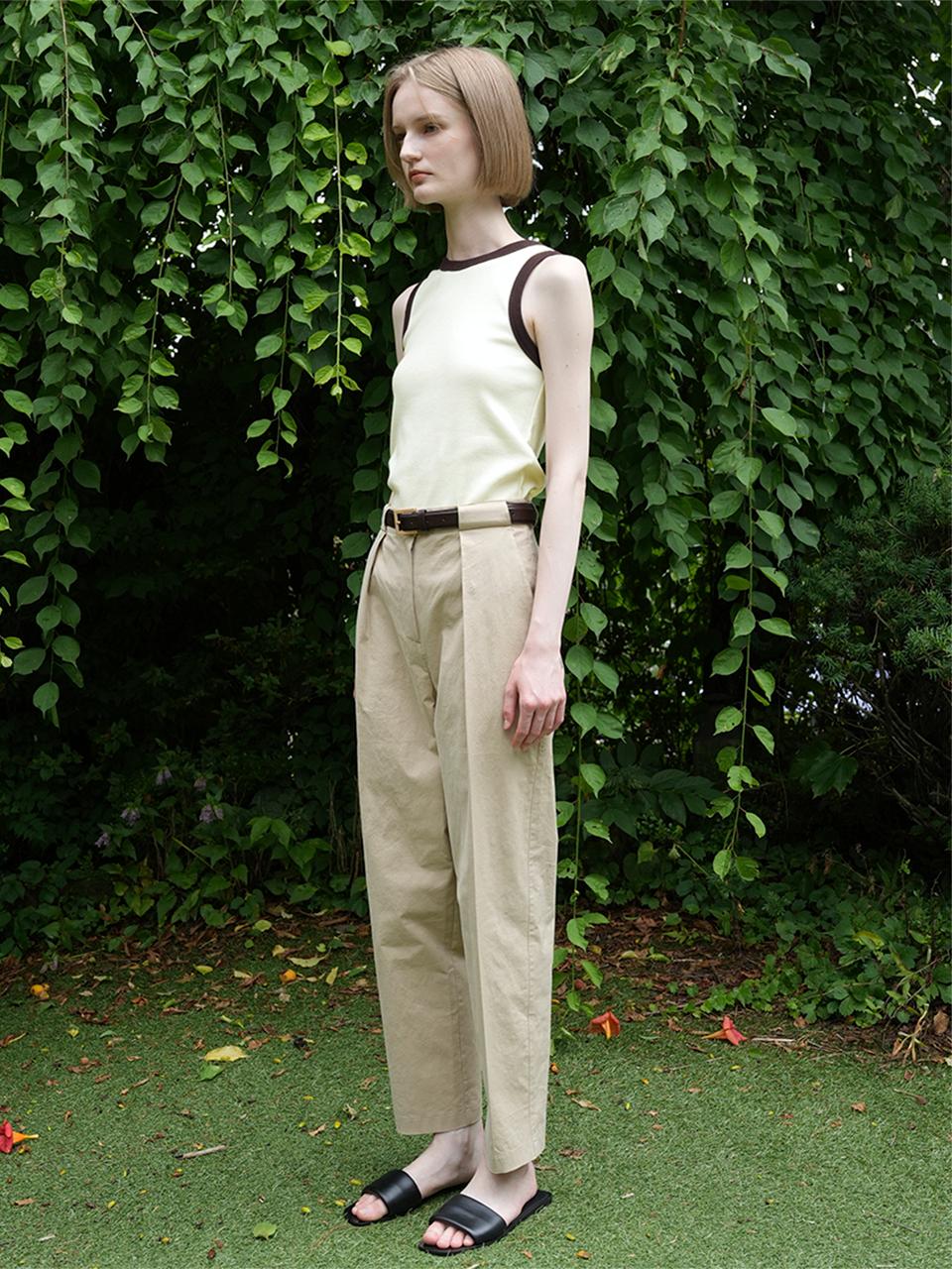 LEIE HANA COTTON CHINO PANTS (BEIGE)