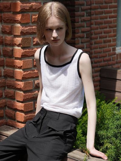 LEIE HENA SKASHI SLEVELESS KNIT (WHITE)
