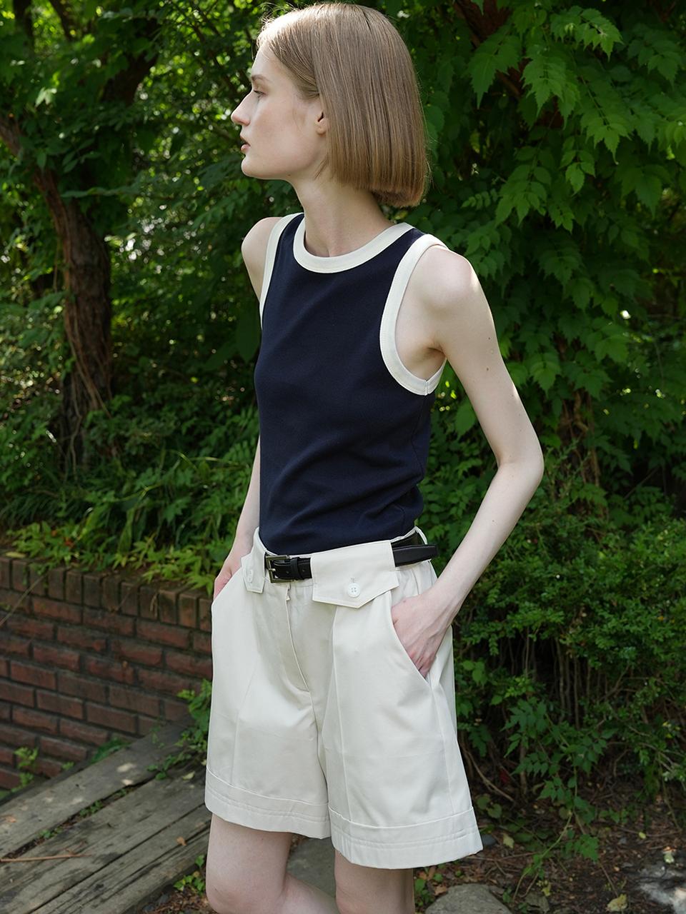 LEIE MUA COTTON SLEEVELESS TOP (NAVY)