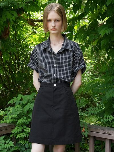 LEIE SUNNY A-LINE MINI SKIRT (BLACK)