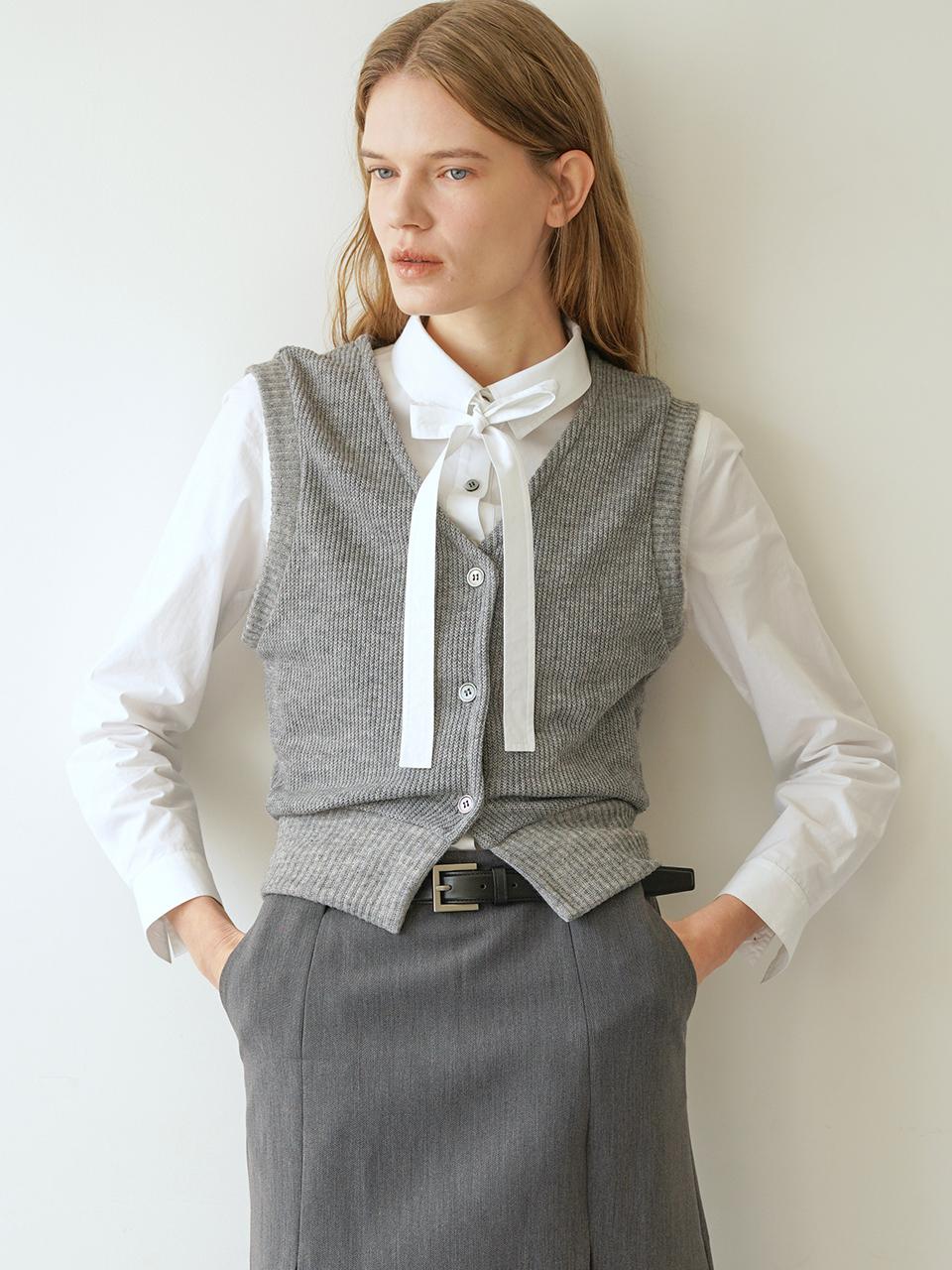 LEIE Sweater Vest Cardigan (Gray)
