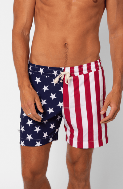 LEISURE LAB LEISURE LAB Stars + Stripes Swim Trunk