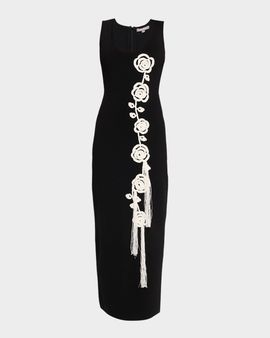 Lela Rose Crochet Applique Knit Dress