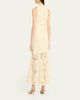 Lela Rose Lattice Floral Guipure Sleeveless Maxi Dress - 3