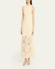 Lela Rose Lattice Floral Guipure Sleeveless Maxi Dress - 4