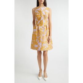 Lela Rose Lela Rose Betsy Floral Jacquard Cocktail Dress
