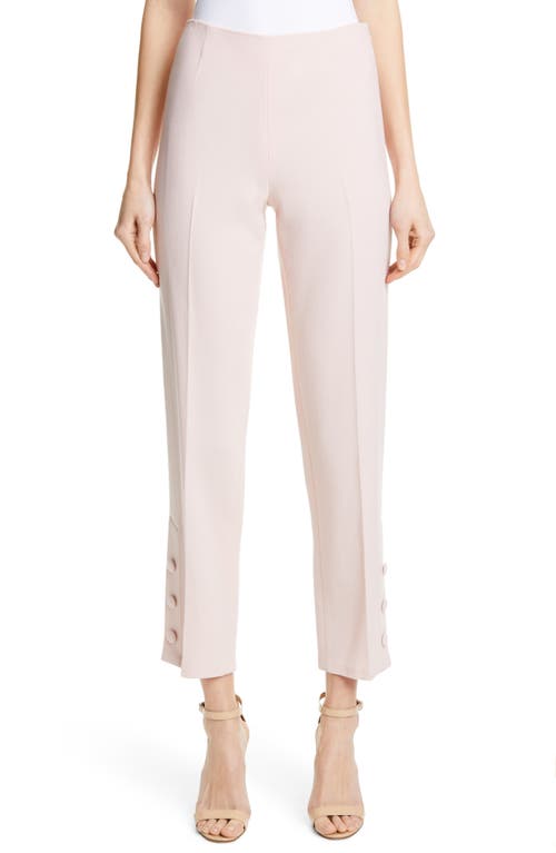 Lela Rose Lela Rose Button Hem Wool Blend Straight Leg Pants