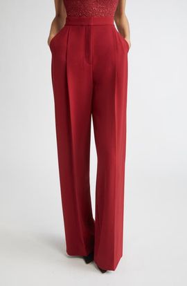 Lela Rose Lela Rose Cotton Blend Wide Leg Pants