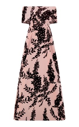 Lela Rose Lela Rose Flocked Taffeta Deedie Gown