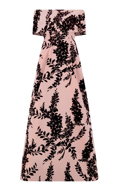 Lela Rose Lela Rose Flocked Taffeta Deedie Gown