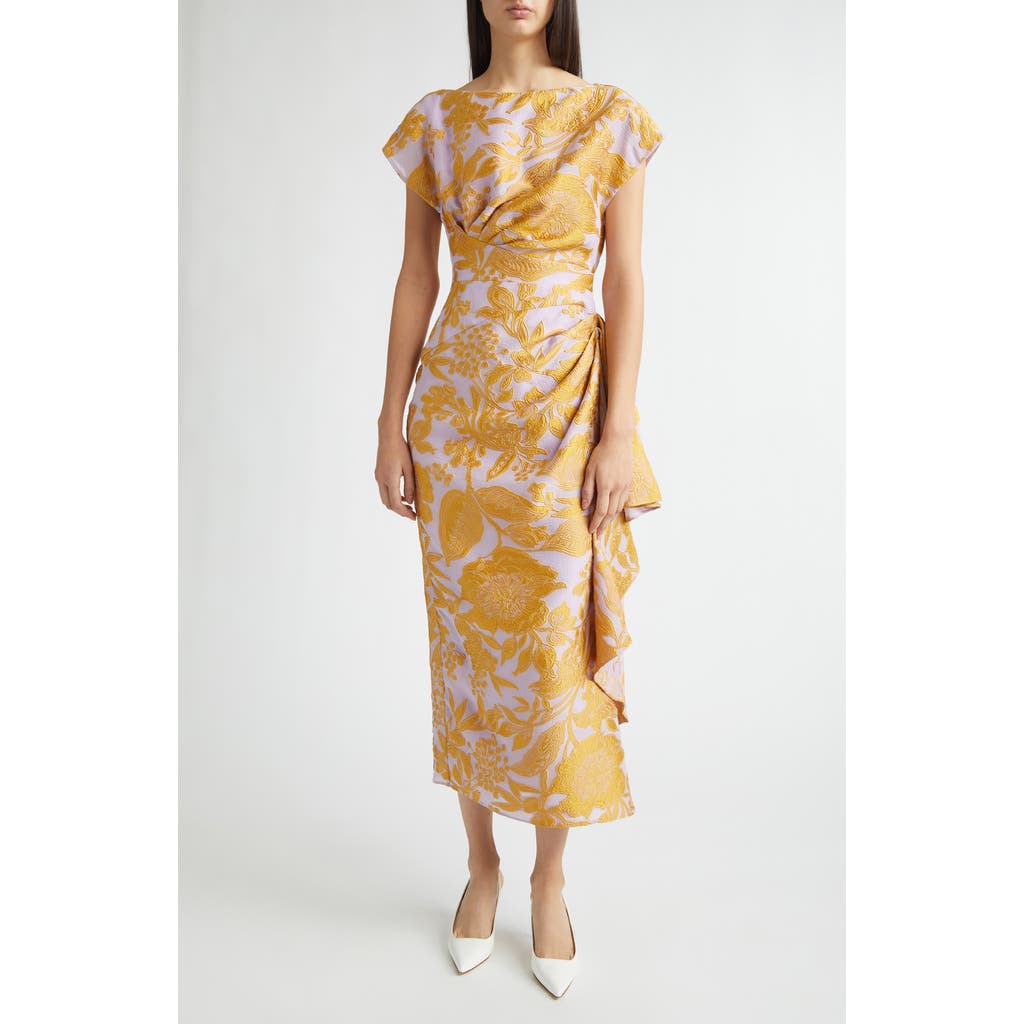 Lela Rose Lela Rose Florence Floral Jacquard Cocktail Dress