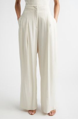 Lela Rose Lela Rose High Waist Wide Leg Pants