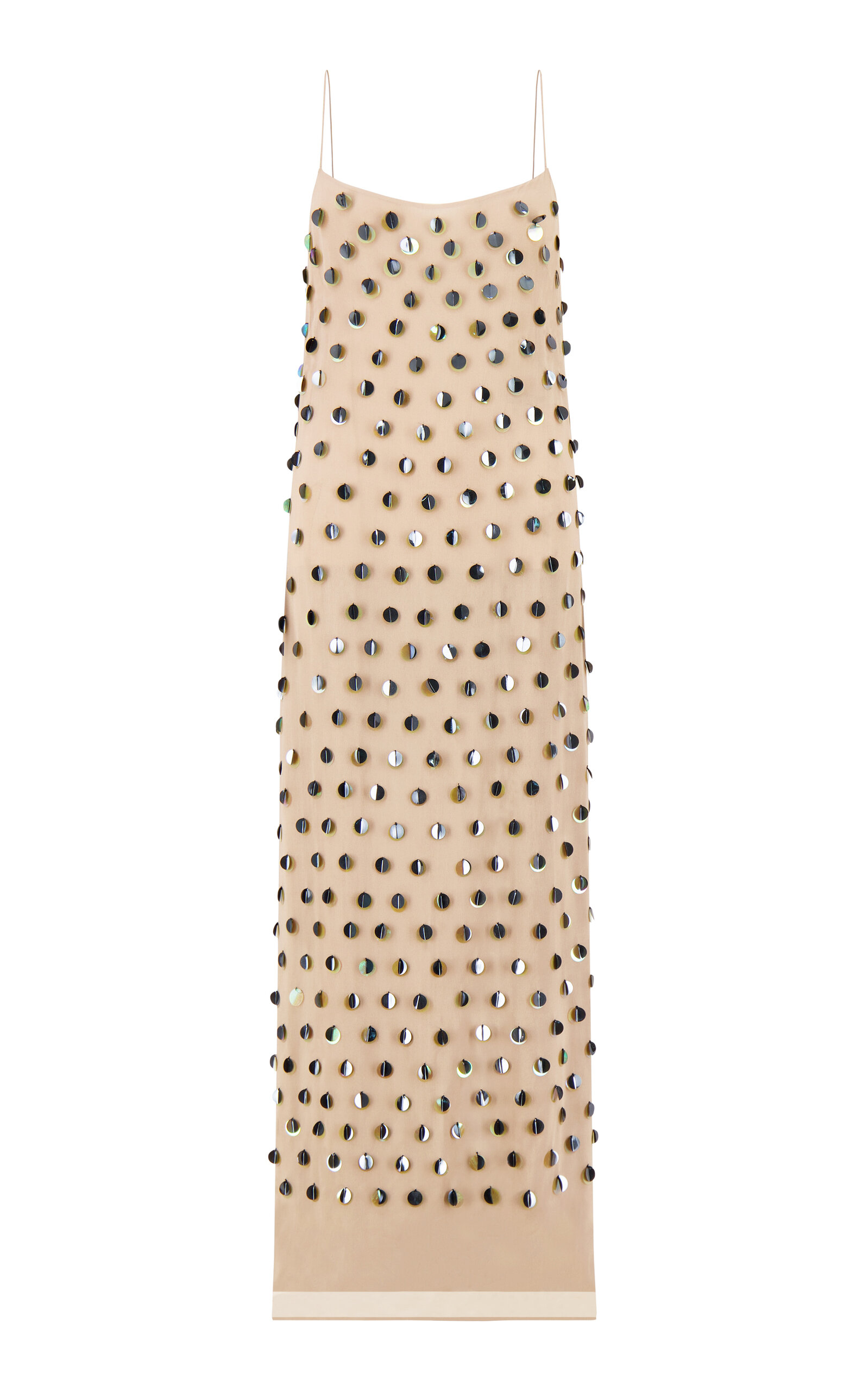 Lela Rose Lela Rose PailletteEmbroidered Georgette Slip Dress