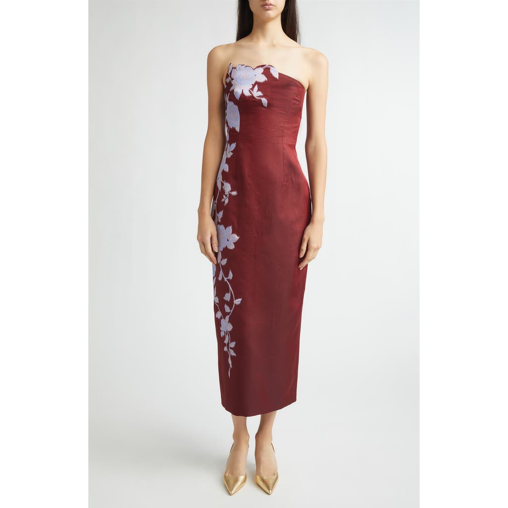 Lela Rose Lela Rose Rose Engineered Brocade Strapless Column Dress