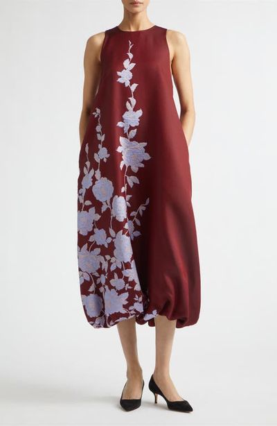 Lela Rose Lela Rose Rose Fil Coupé Bubble Hem Maxi Dress