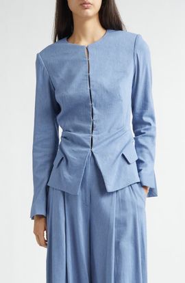 Lela Rose Lela Rose Slubbed Tucked Jacket