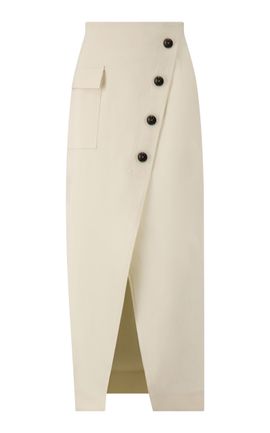 Lela Rose Lela Rose Stretch Cotton Asymmetrical Skirt