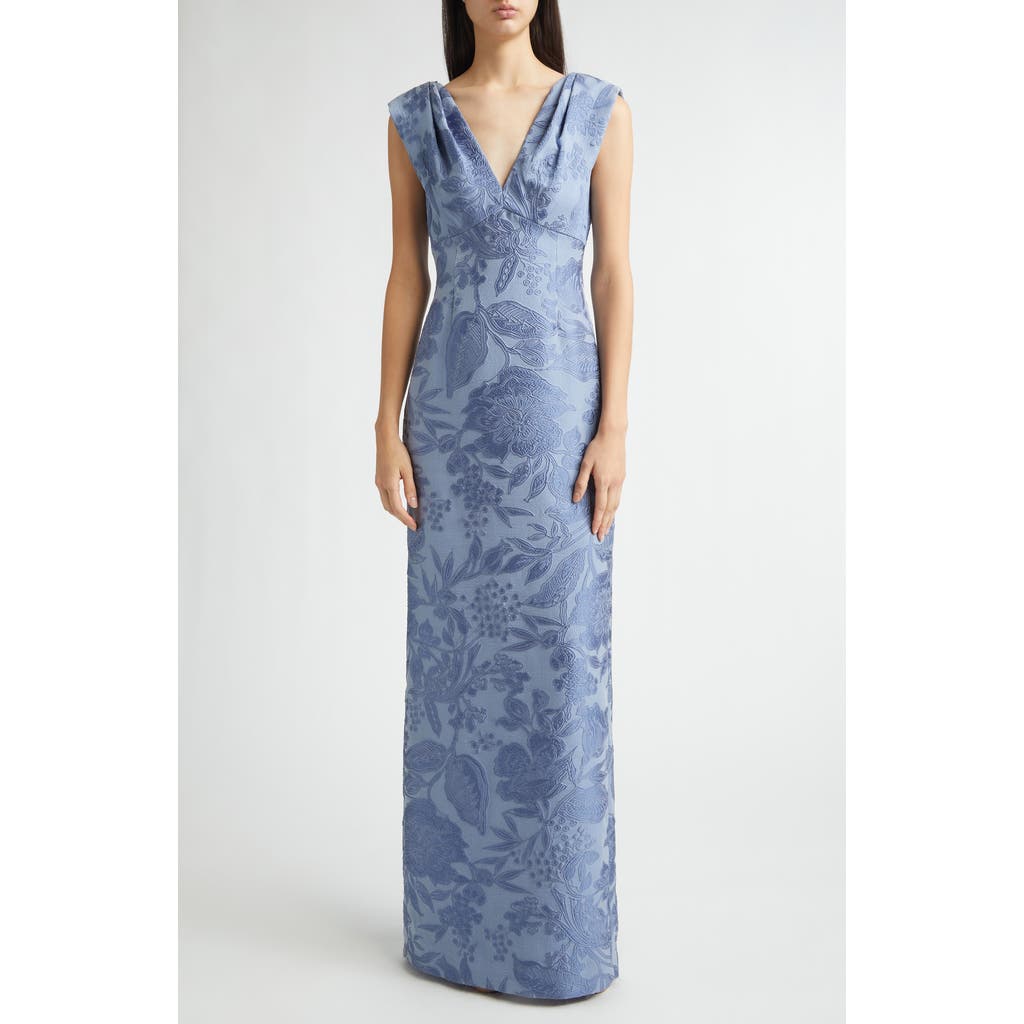 Lela Rose Lela Rose Textured Floral Jacquard Gown