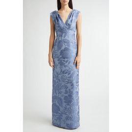 Lela Rose Lela Rose Textured Floral Jacquard Gown