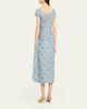 Lela Rose Metallic Floral Fil Coupe Draped V-Neck Midi Dress - 3