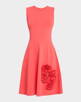 Lela Rose Rose Knit Sleeveless A-Line Dress