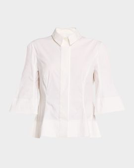 Lela Rose Tie Waist Shirtdress