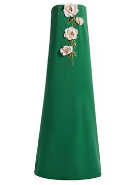 Lela Rose Women's 3D Peony-Embroidered Faille Gown