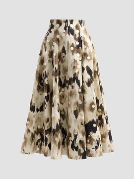 Lela Rose Women's Parker Ikat Polka Dot Midi-Skirt