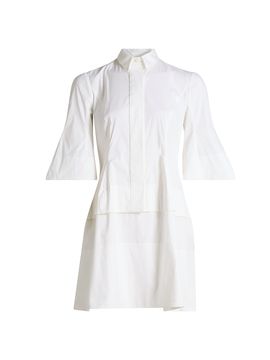 Lela Rose Women's Poplin Flare-Sleeve Shirtdress