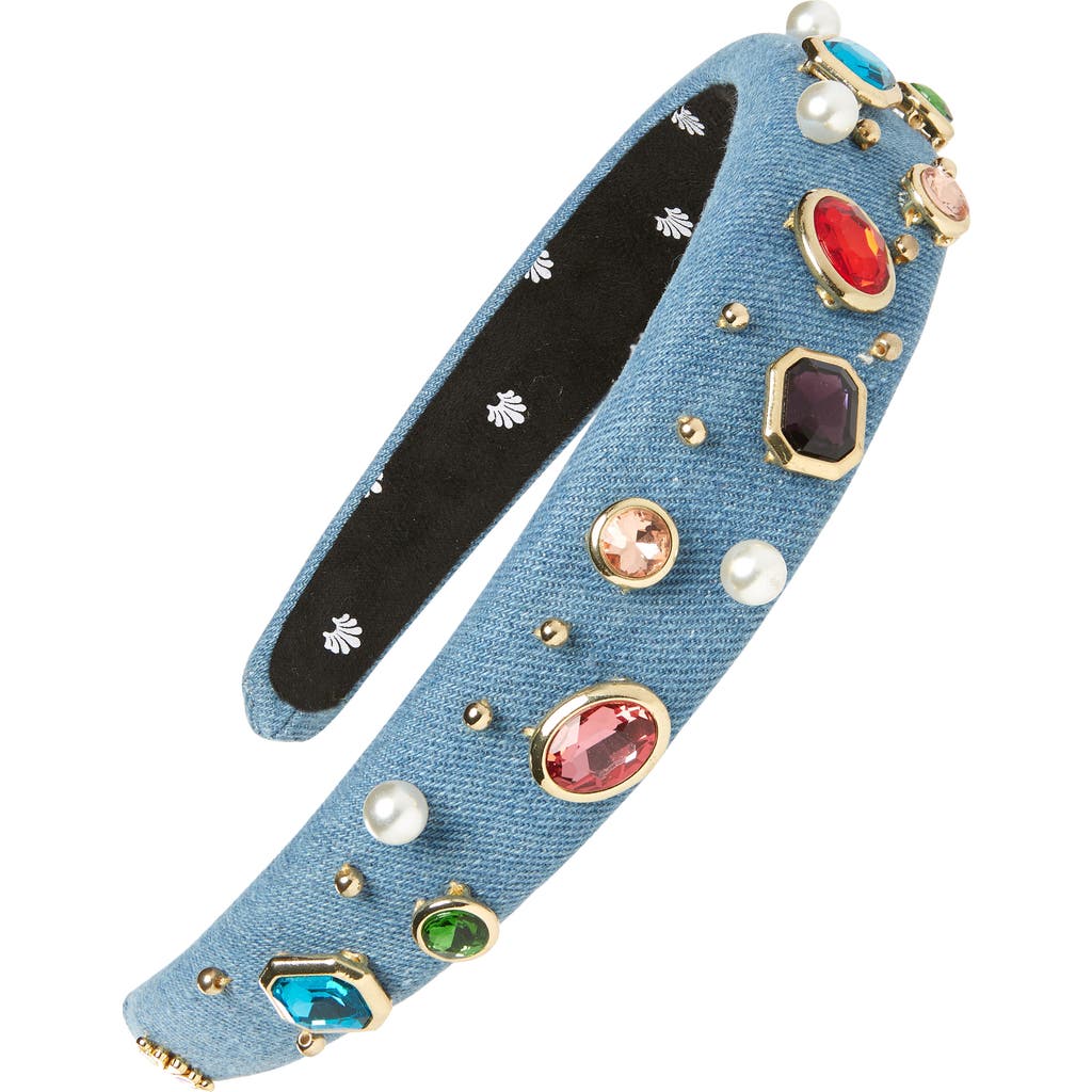 Lele Sadoughi Lele Sadoughi Alice Jewel Bezel Denim Headband