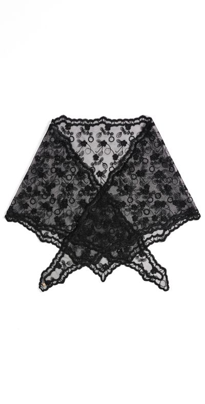 Lele Sadoughi Lele Sadoughi Audrey Lace Scarf Jet Floral One
