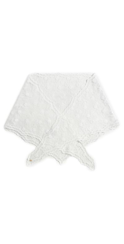 Lele Sadoughi Lele Sadoughi Audrey Lace Scarf White Floral One