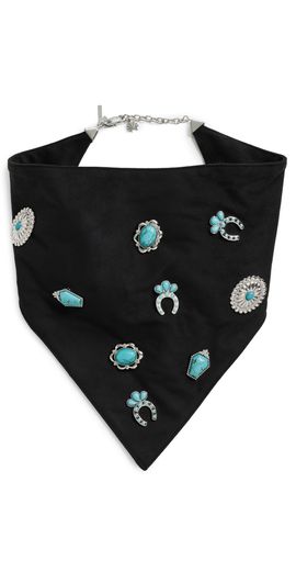 Lele Sadoughi Lele Sadoughi Bonnie Brooch Scarf Necklace Jet One