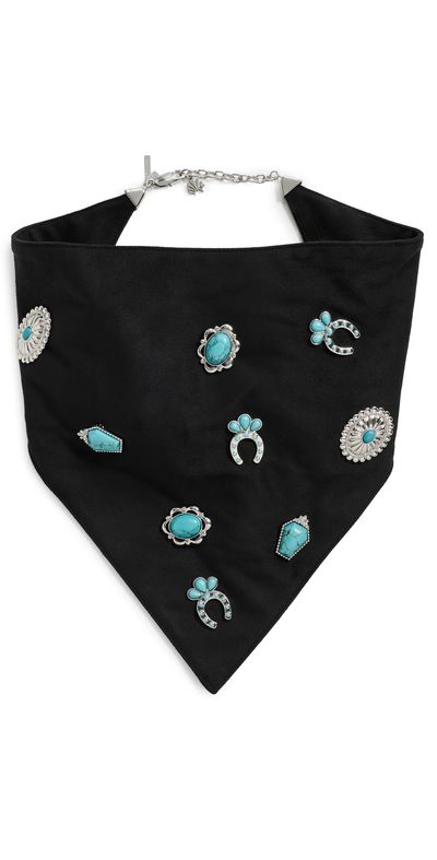 Lele Sadoughi Lele Sadoughi Bonnie Brooch Scarf Necklace Jet One