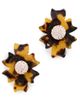 Lele Sadoughi Lele Sadoughi Crystal Button Earrings Tortoise One - 1