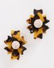Lele Sadoughi Lele Sadoughi Crystal Button Earrings Tortoise One - 2