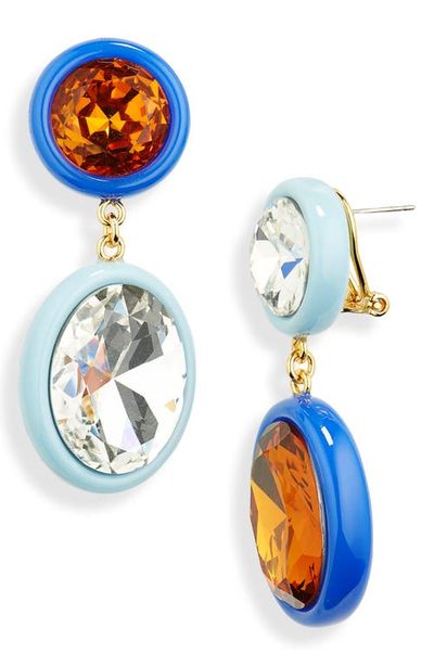 Lele Sadoughi Lele Sadoughi Crystal Medallion Mismatched Drop Earrings