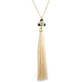 Lele Sadoughi Lele Sadoughi Crystal Orchid Tassel Necklace