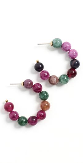 Lele Sadoughi Lele Sadoughi Diana Hoop Earrings Wildberry Tourmaline One