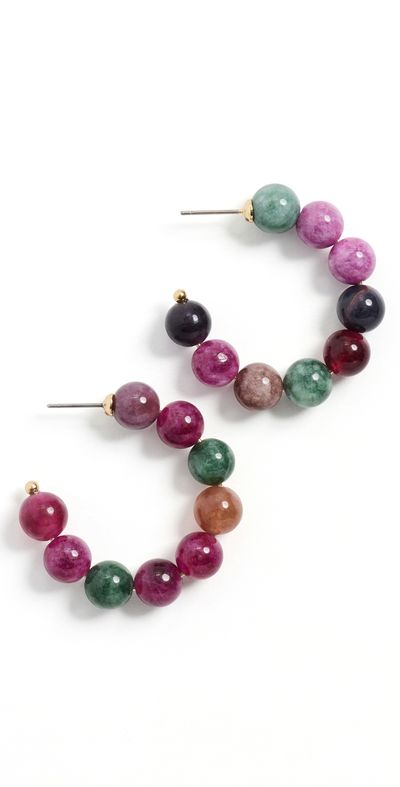 Lele Sadoughi Lele Sadoughi Diana Hoop Earrings Wildberry Tourmaline One
