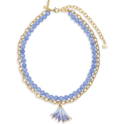 Lele Sadoughi Lele Sadoughi Enamel Lotus Necklace